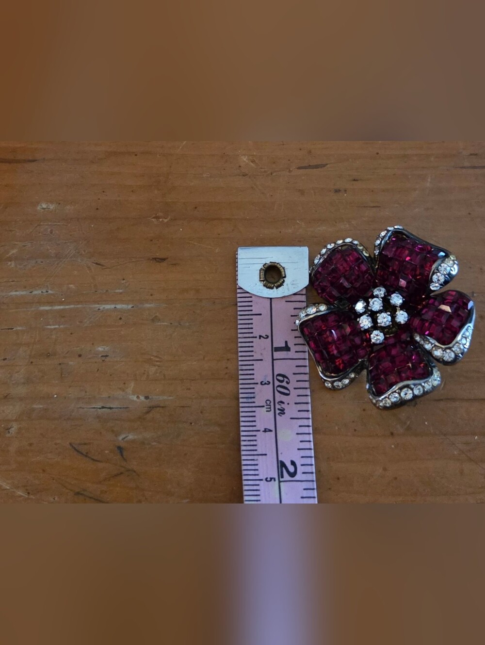 Sterling Silver From Germany Invisible Set Ruby Red Flower Clip-On Earrings 47g - Picture 6 of 11
